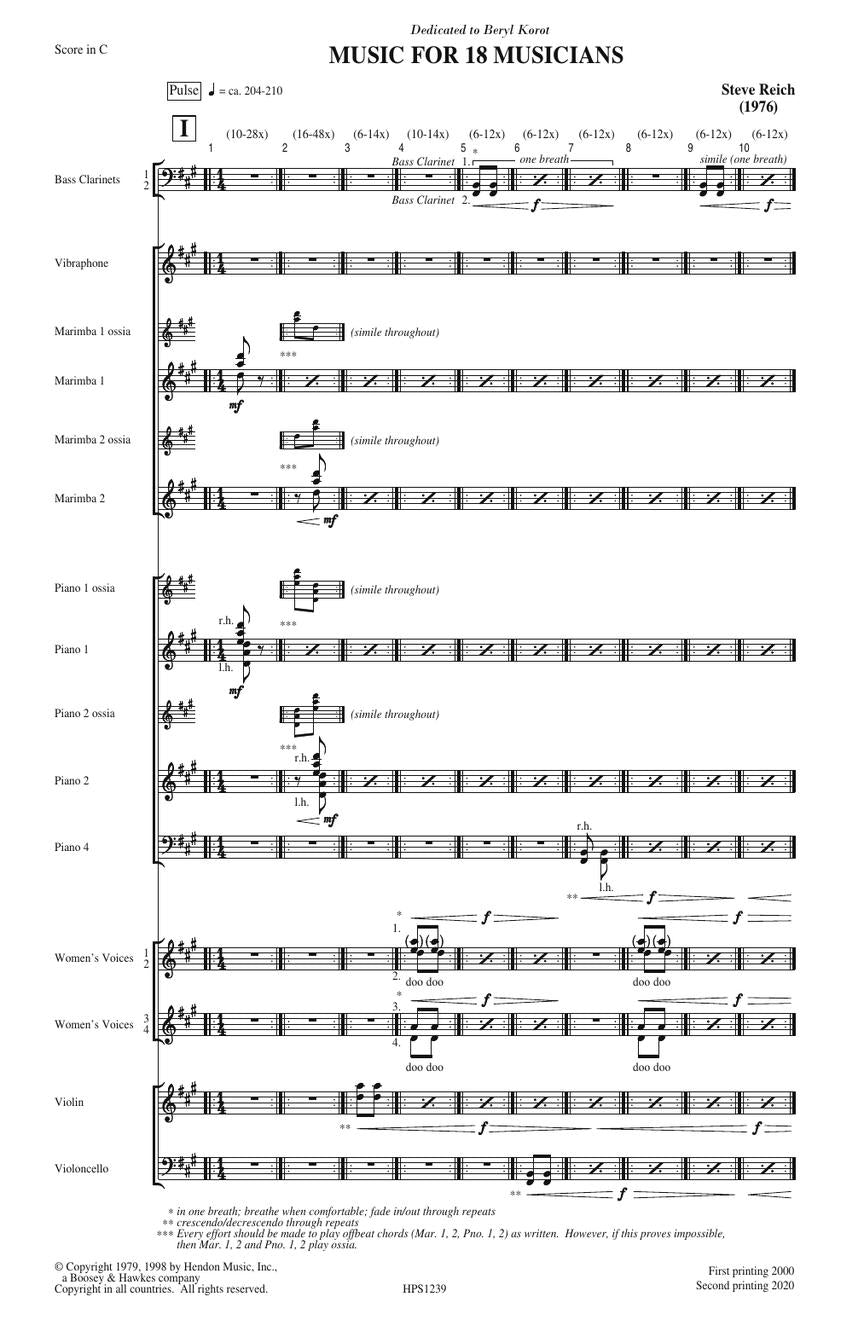 Reich: Music for 18 Musicians