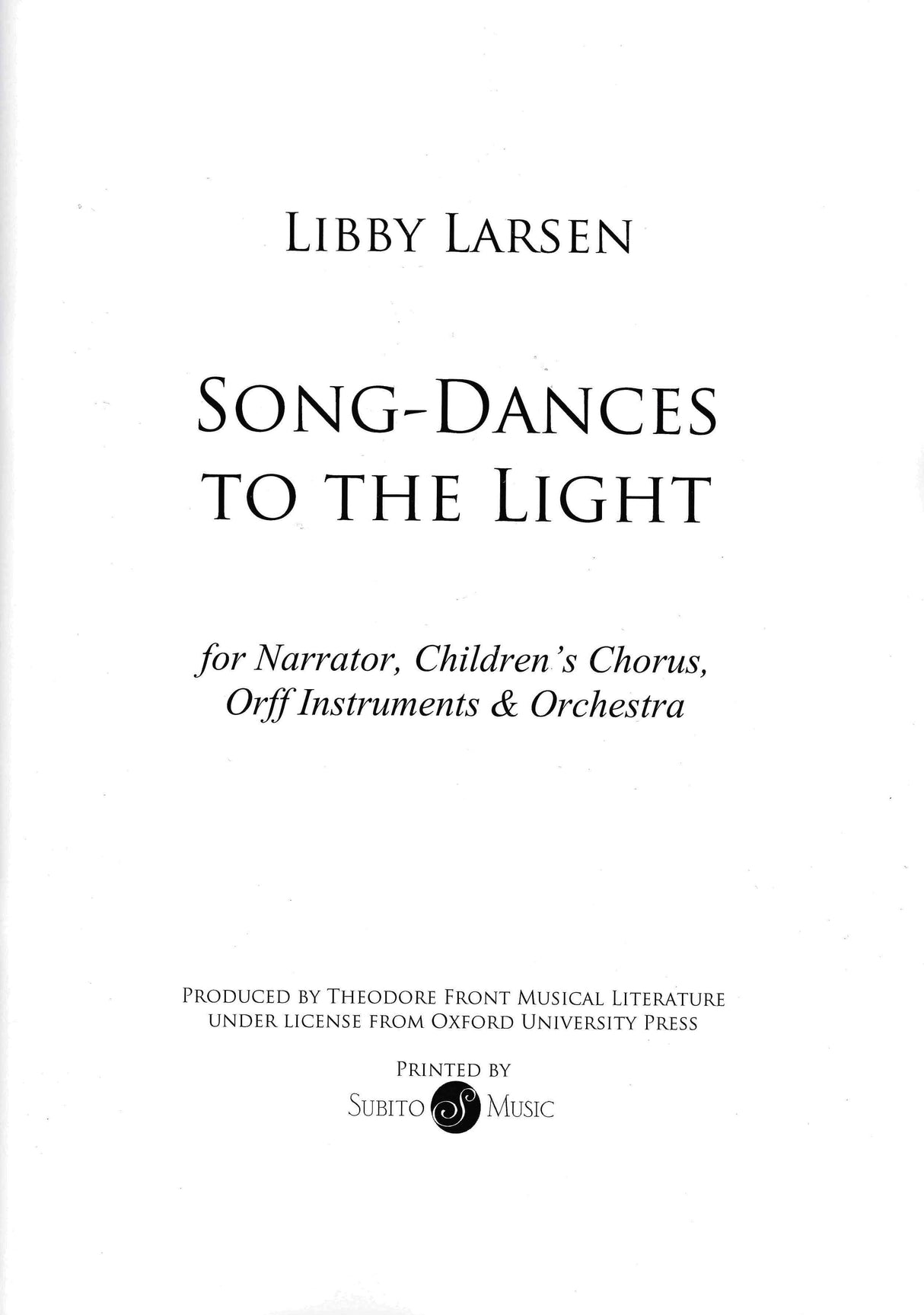 Larsen: Song-Dances to the Light