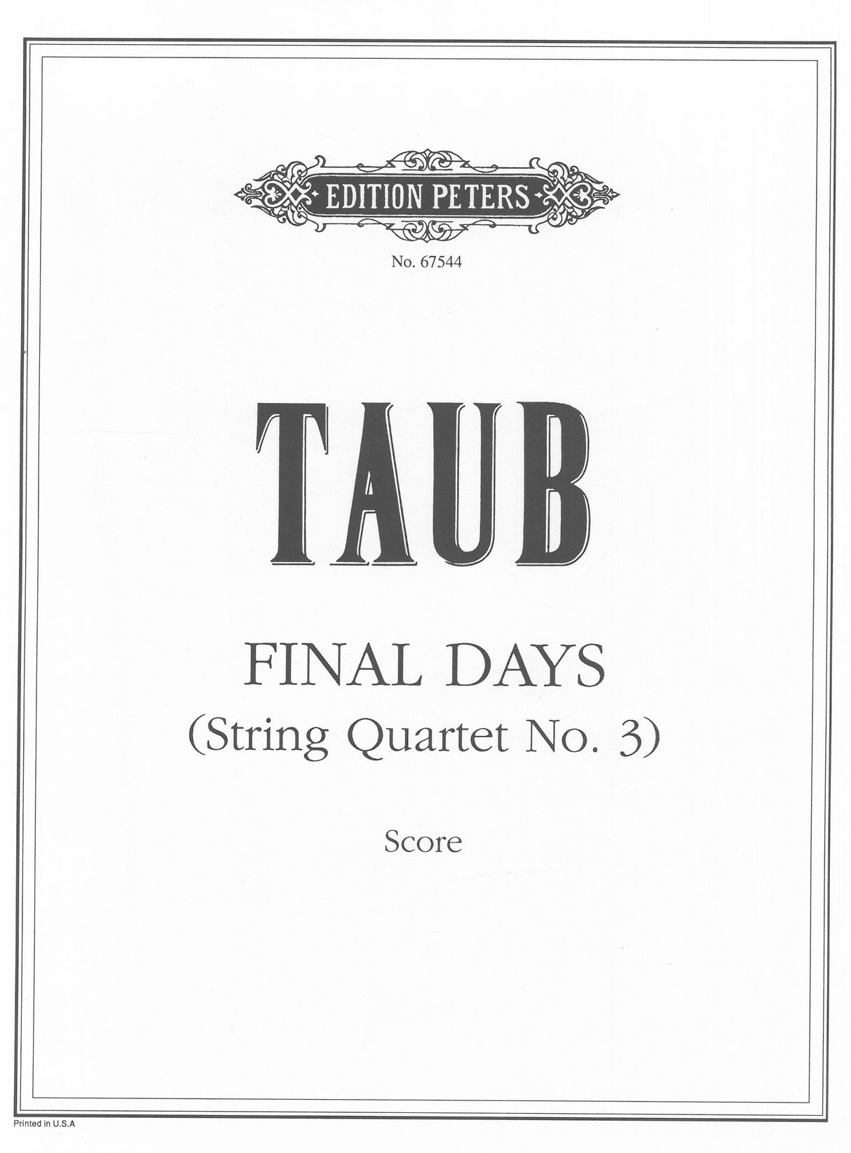 Taub: Final Days