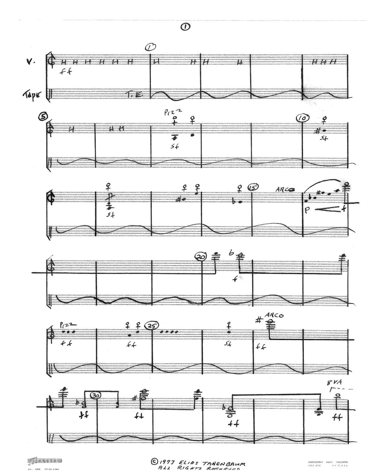 Tanenbaum: Fantasy for Violin & Tape