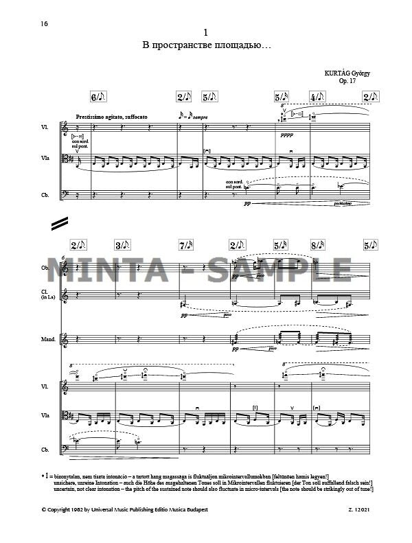 Kurtág: Messages of the Late R.V. Troussova, Op. 17