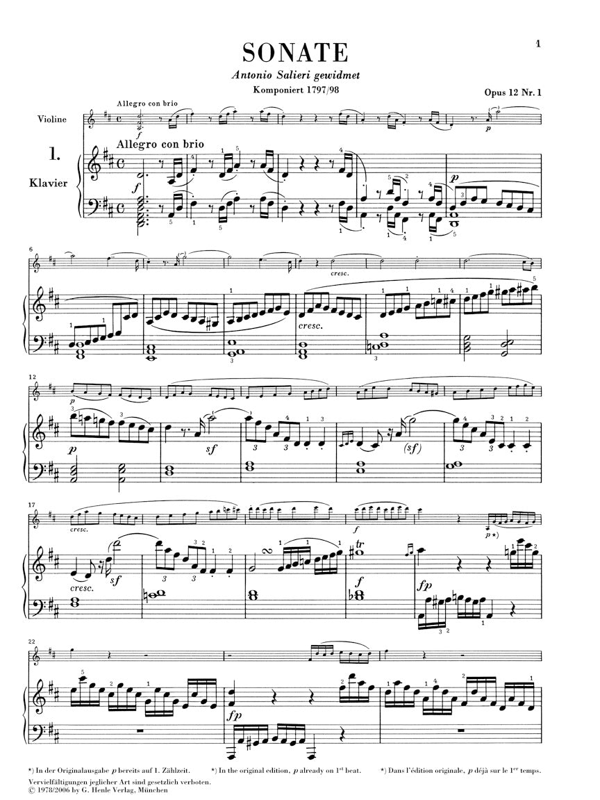 Beethoven: Violin Sonatas - Volume I