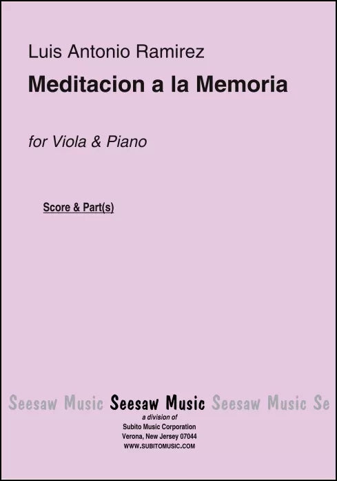 Ramirez: Meditacion a la Memoria for Viola and Piano