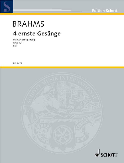Brahms: 4 ernste Gesänge, Op. 121