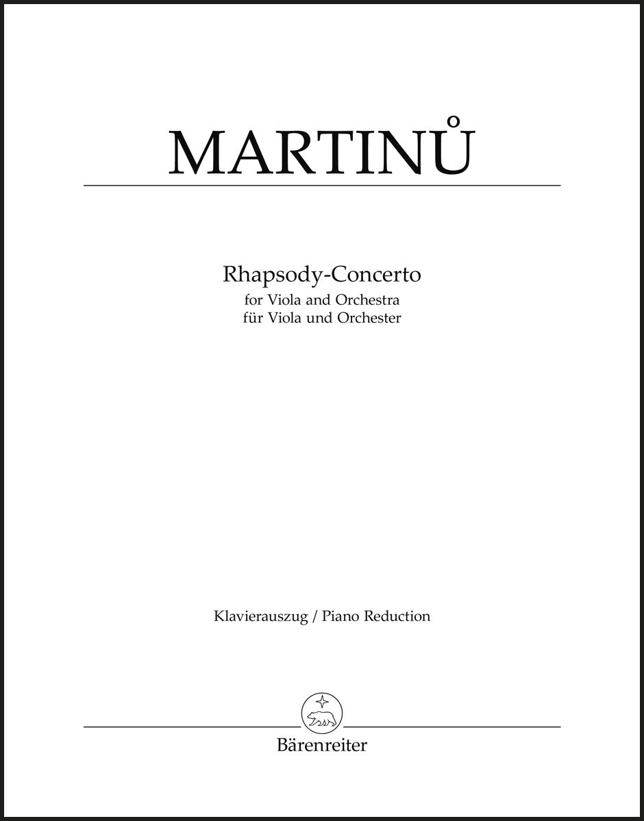 Martinů: Rhapsody-Concerto