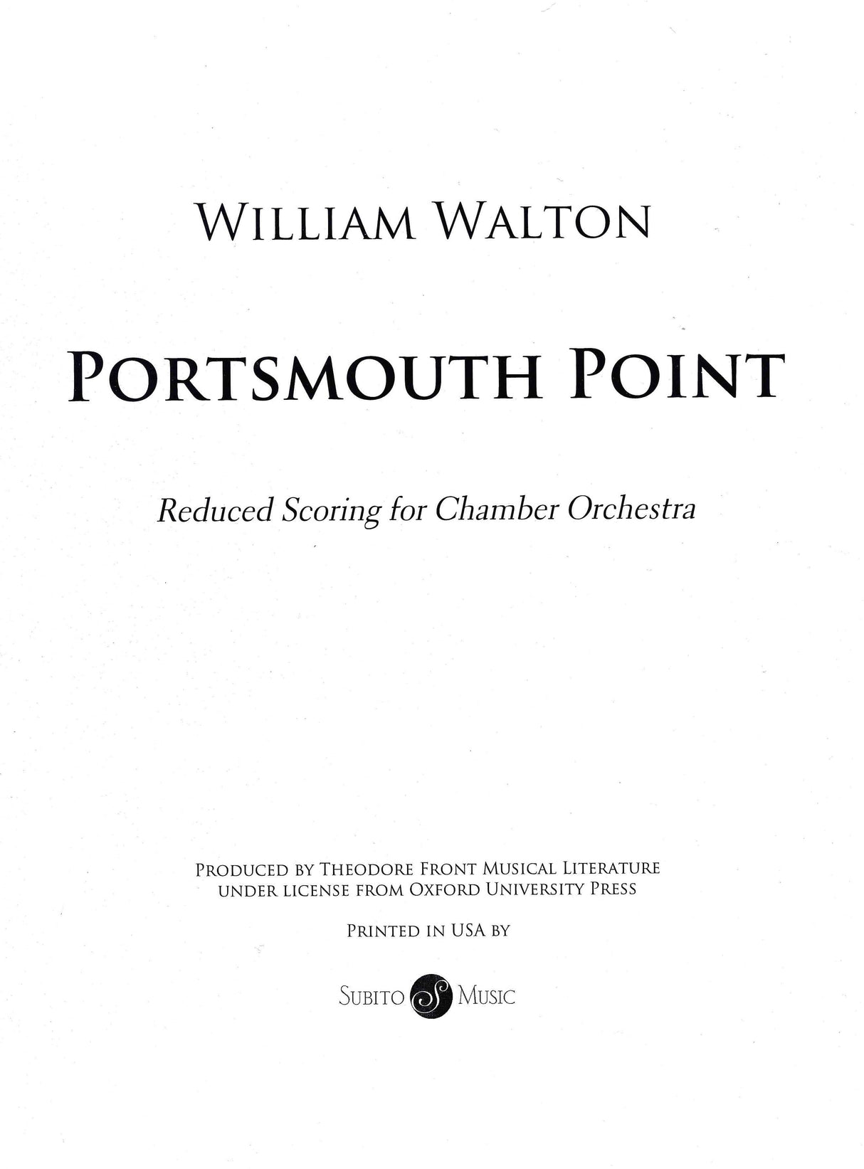 Walton: Portsmouth Point (Version for Chamber Orchestra)