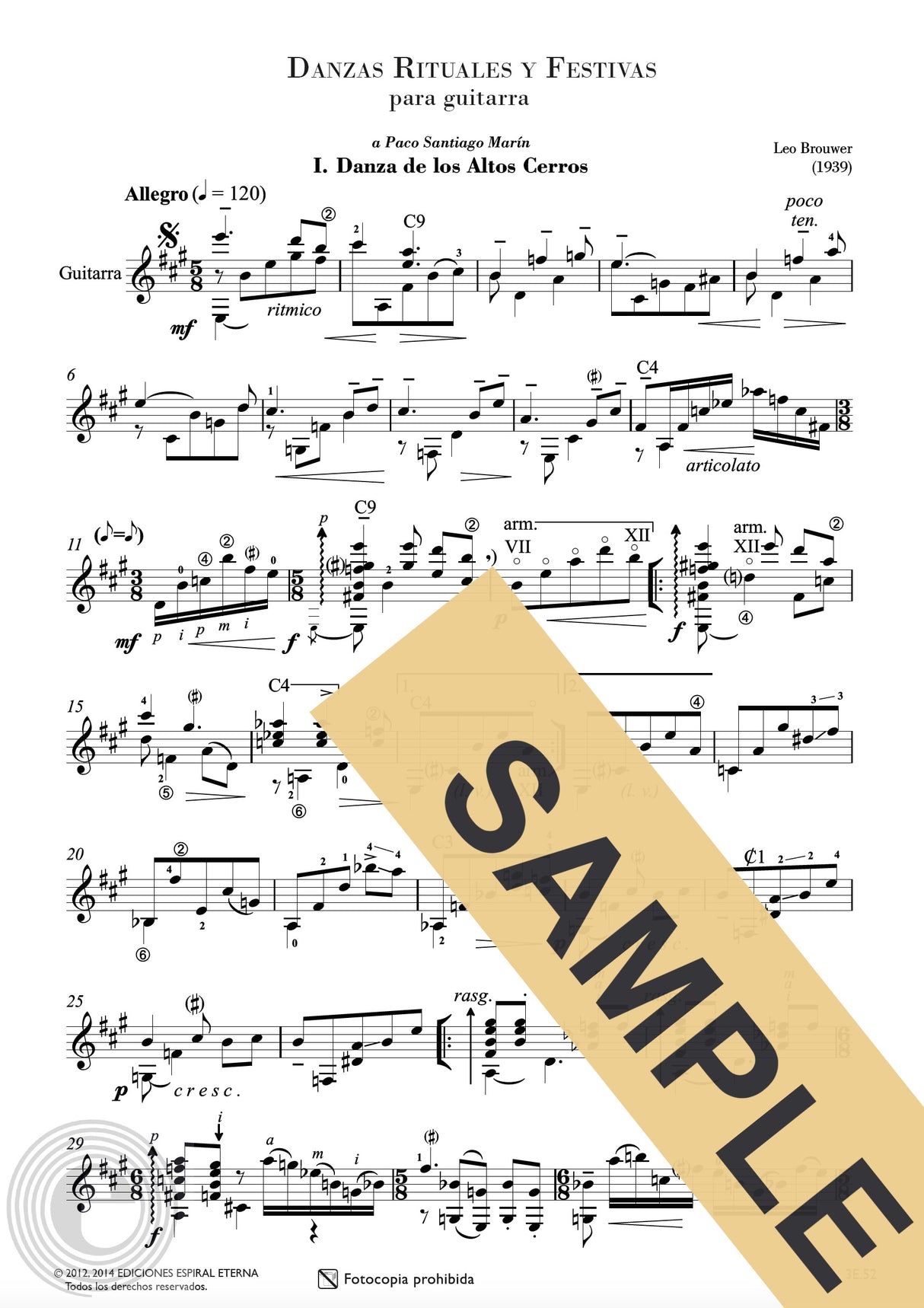 Brouwer: Danzas rituales y festivas - Volume 1