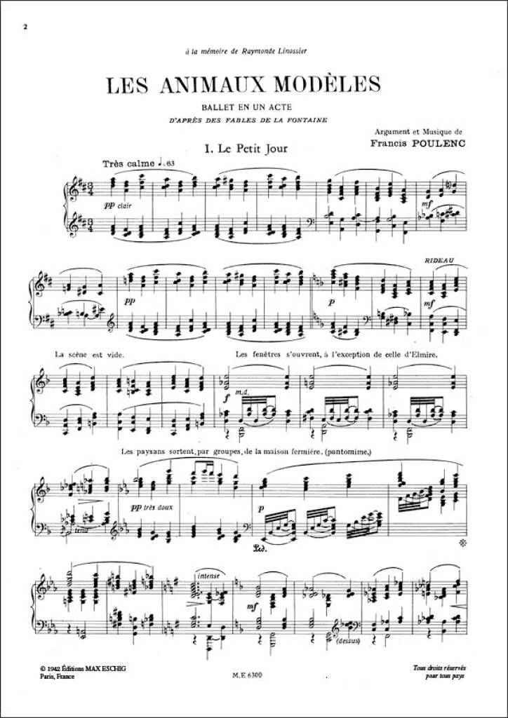 Poulenc: Les Animaux Modèles Ballet, FP 111a