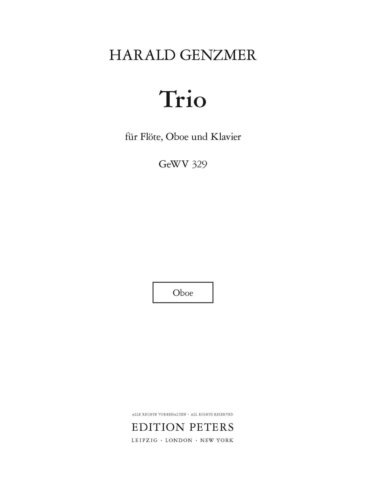 Genzmer: Trio
