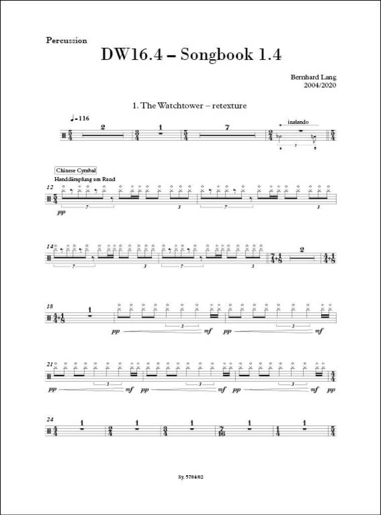 Lang: DW16.4 - Songbook I.4