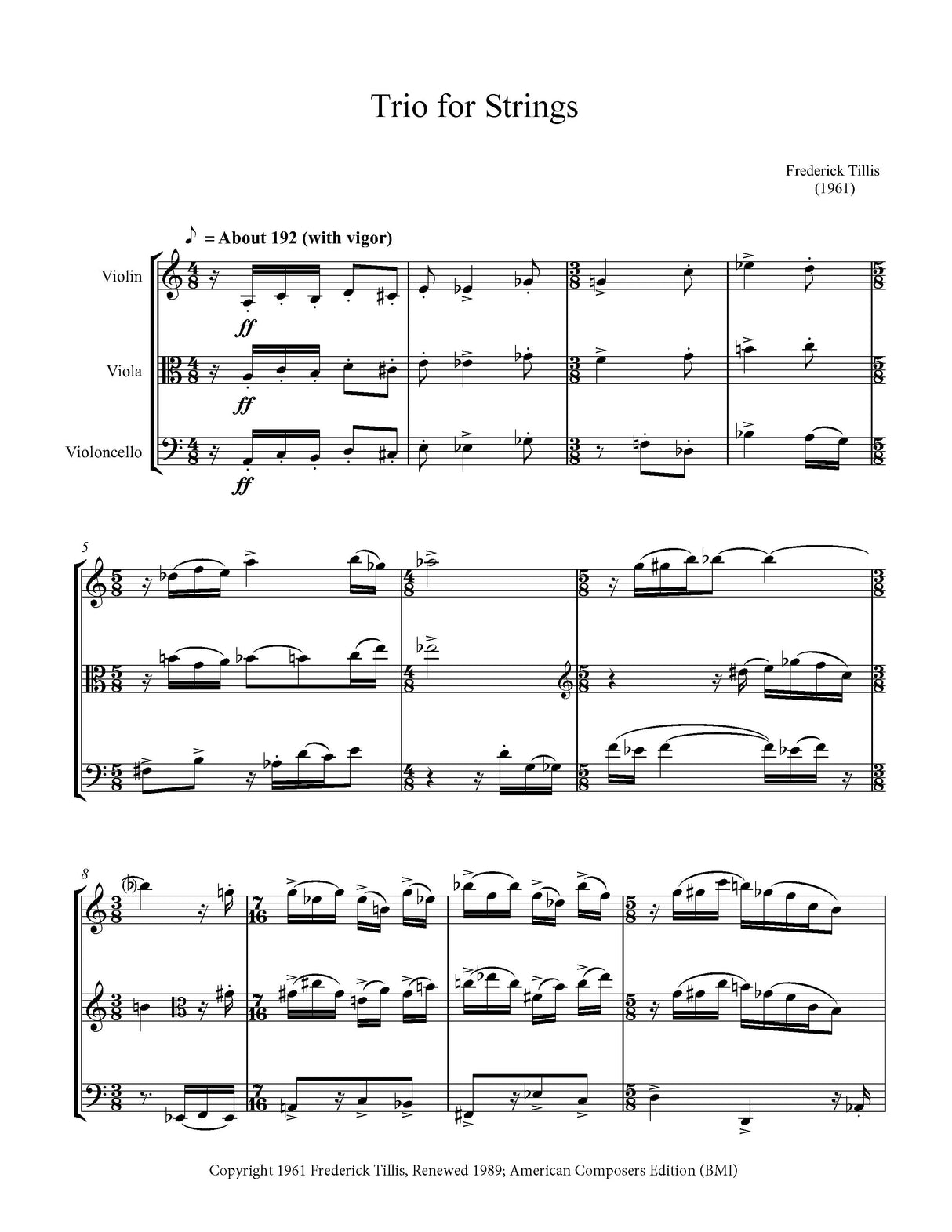 Tillis: Trio for Strings