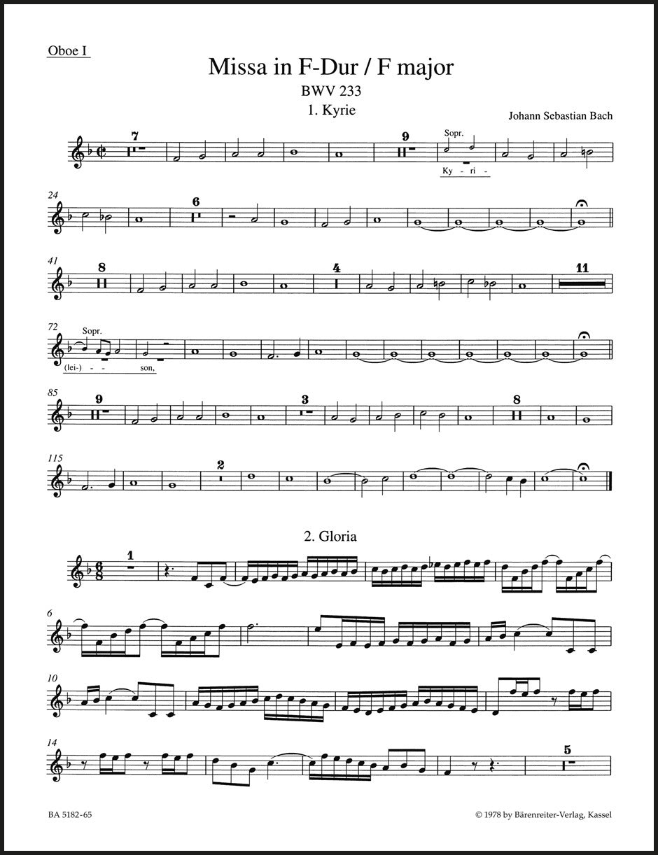 Bach: Mass in F Major, BWV 233