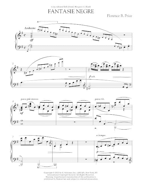 Price: Fantasie nègre No. 1 in E Minor