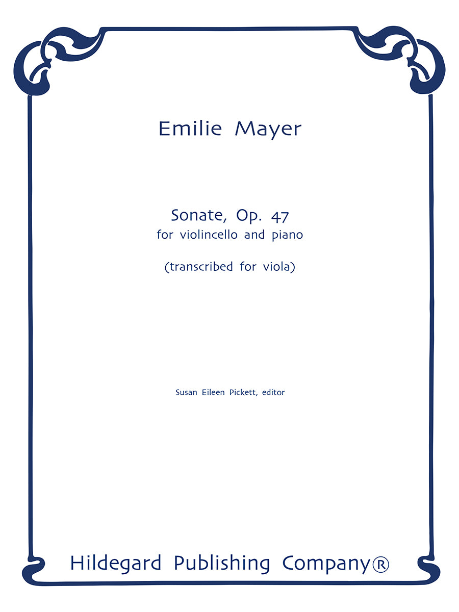 Mayer: Cello Sonata, Op. 47 (transc. for viola)