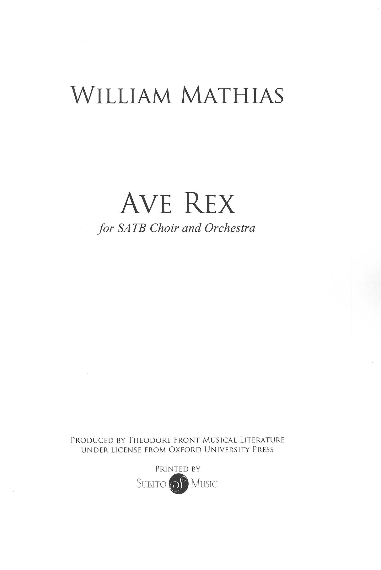 Mathias: Ave Rex