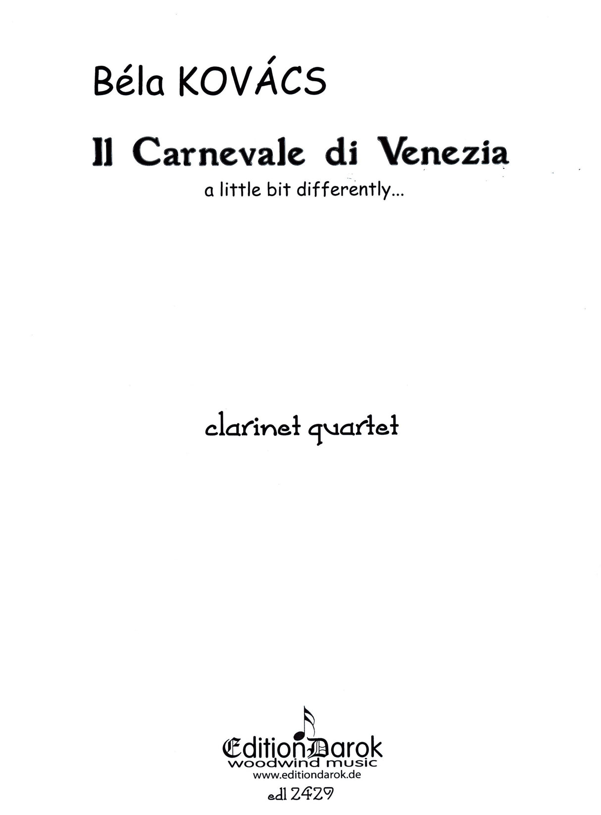 Kovács: Il Carnevale di Venezia