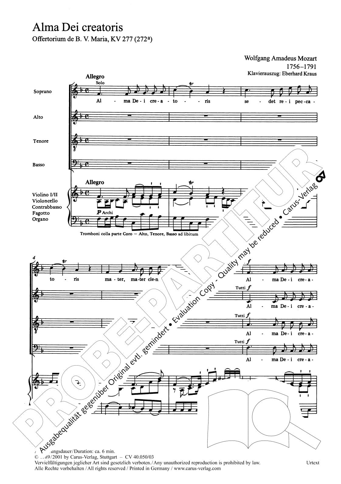 Mozart: Alma Dei creatoris, K. 277 (272a)