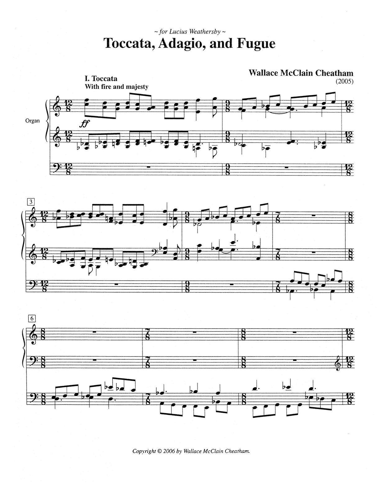 Cheatham: Toccata, Adagio, and Fugue