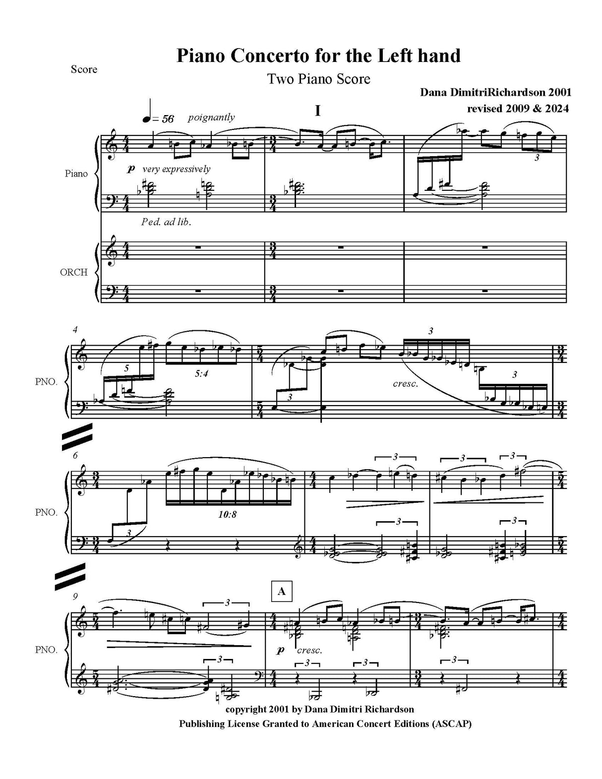 D. Richardson: Piano Concerto for the Left Hand