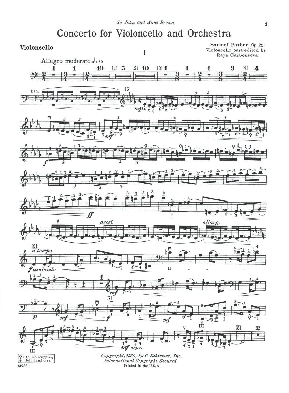 Barber: Cello Concerto, Op. 22