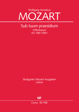 Mozart: Sub tuum praesidium in F Major, K. 198 (158b)