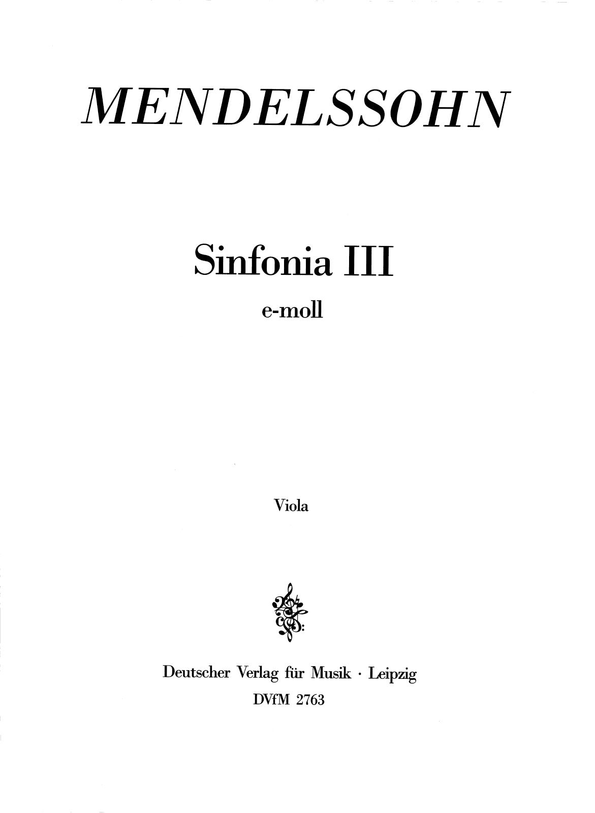 Mendelssohn: Sinfonia No. 3 in E Minor, MWV N 3