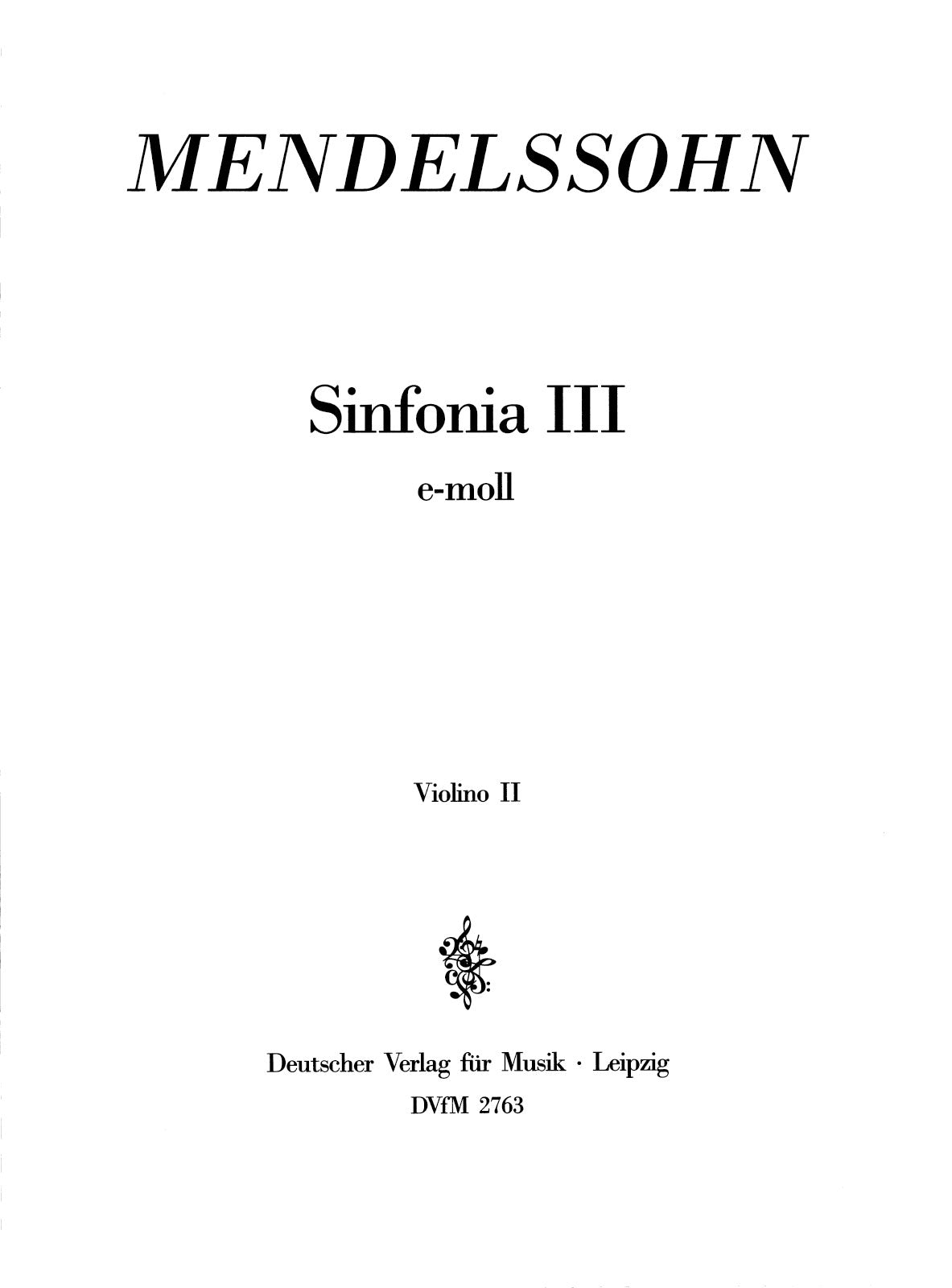 Mendelssohn: Sinfonia No. 3 in E Minor, MWV N 3