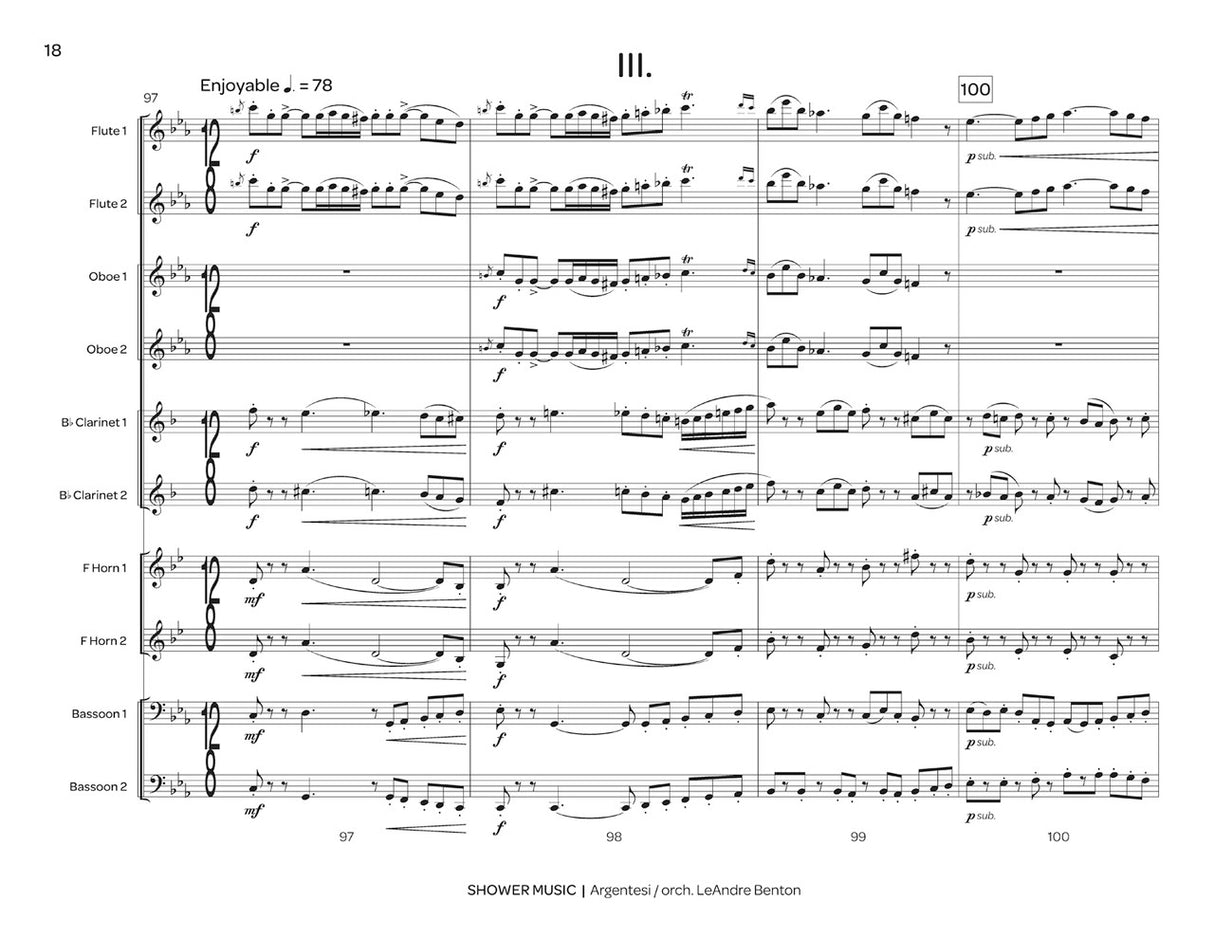 Argentesi: Shower Music (arr. for Double Woodwind Quintet)