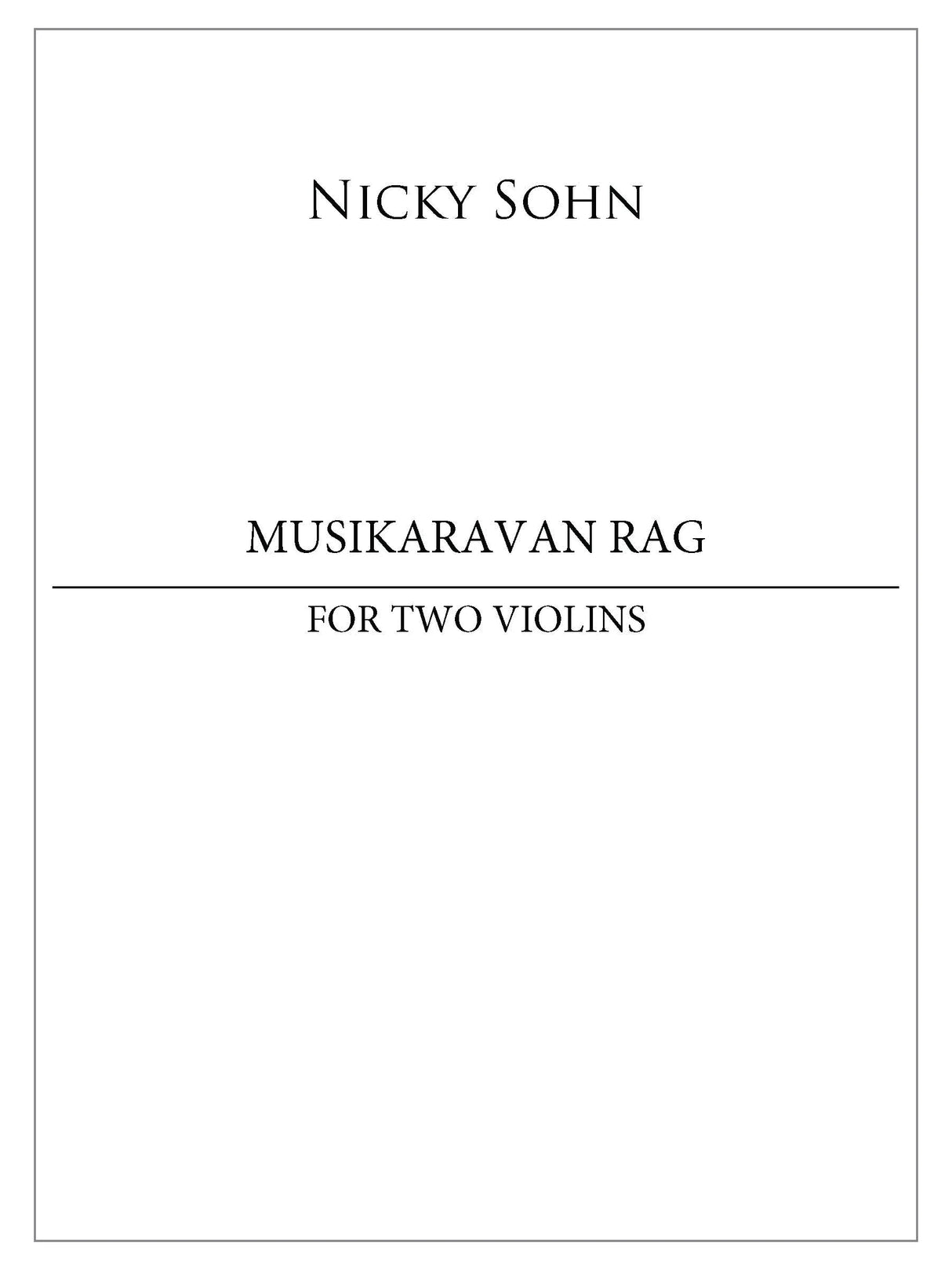 Sohn: Musikaravan Rag