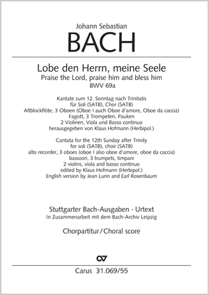 Bach: Lobe den Herrn, meine Seele, BWV 69a, BWV³ 69.1