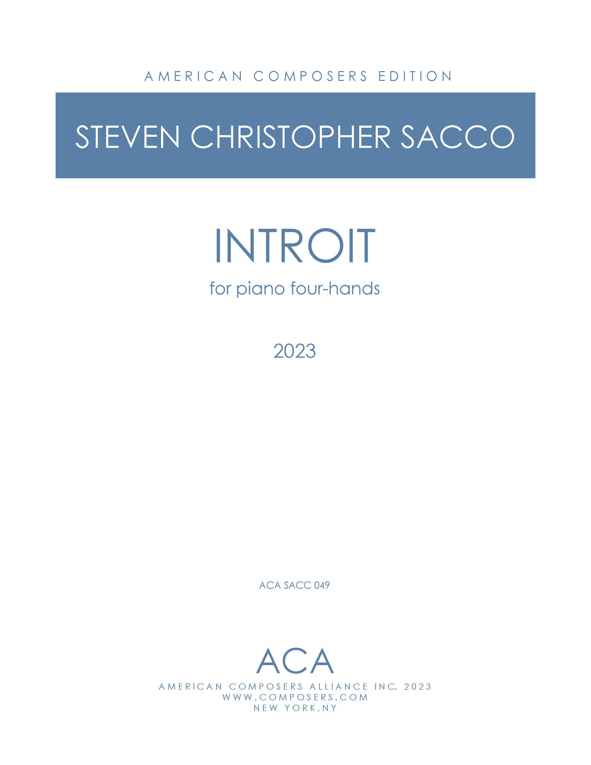 Sacco: Introit