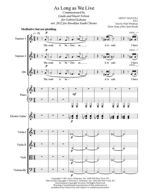 Mazzoli: As Long As We Live