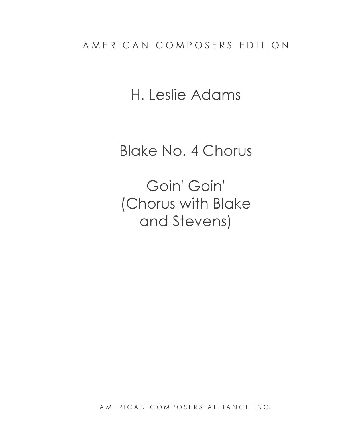 H.L. Adams: Goin' Goin'