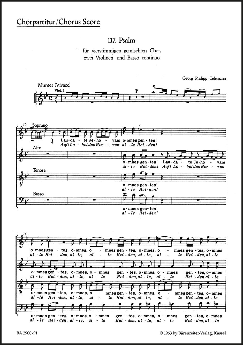 Telemann: Psalm 117 - Laudate Jehovam
