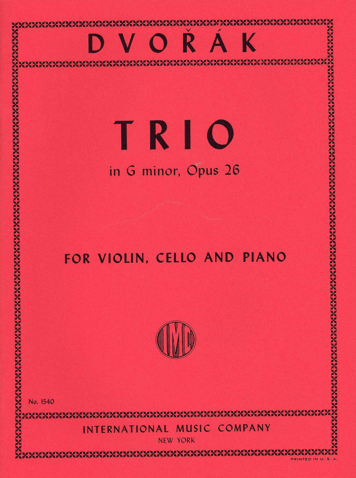 Dvořák: Piano Trio No. 2 in G Minor, Op. 56