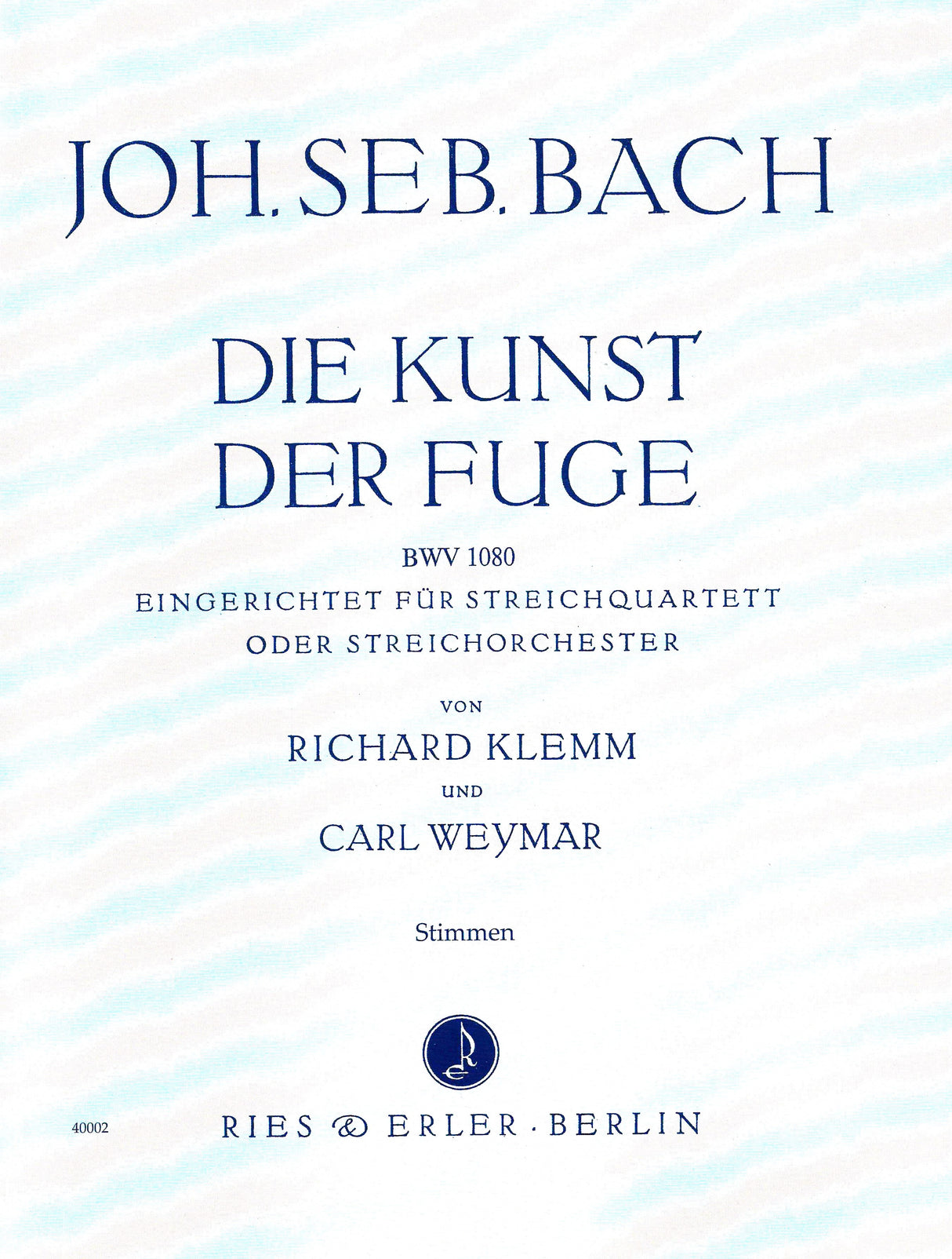 Bach: Art of the Fugue arr. for string quartet