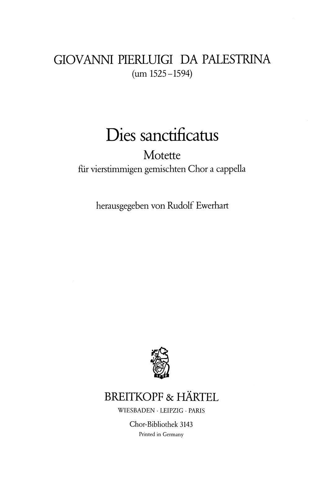 Palestrina: Dies sanctificatus