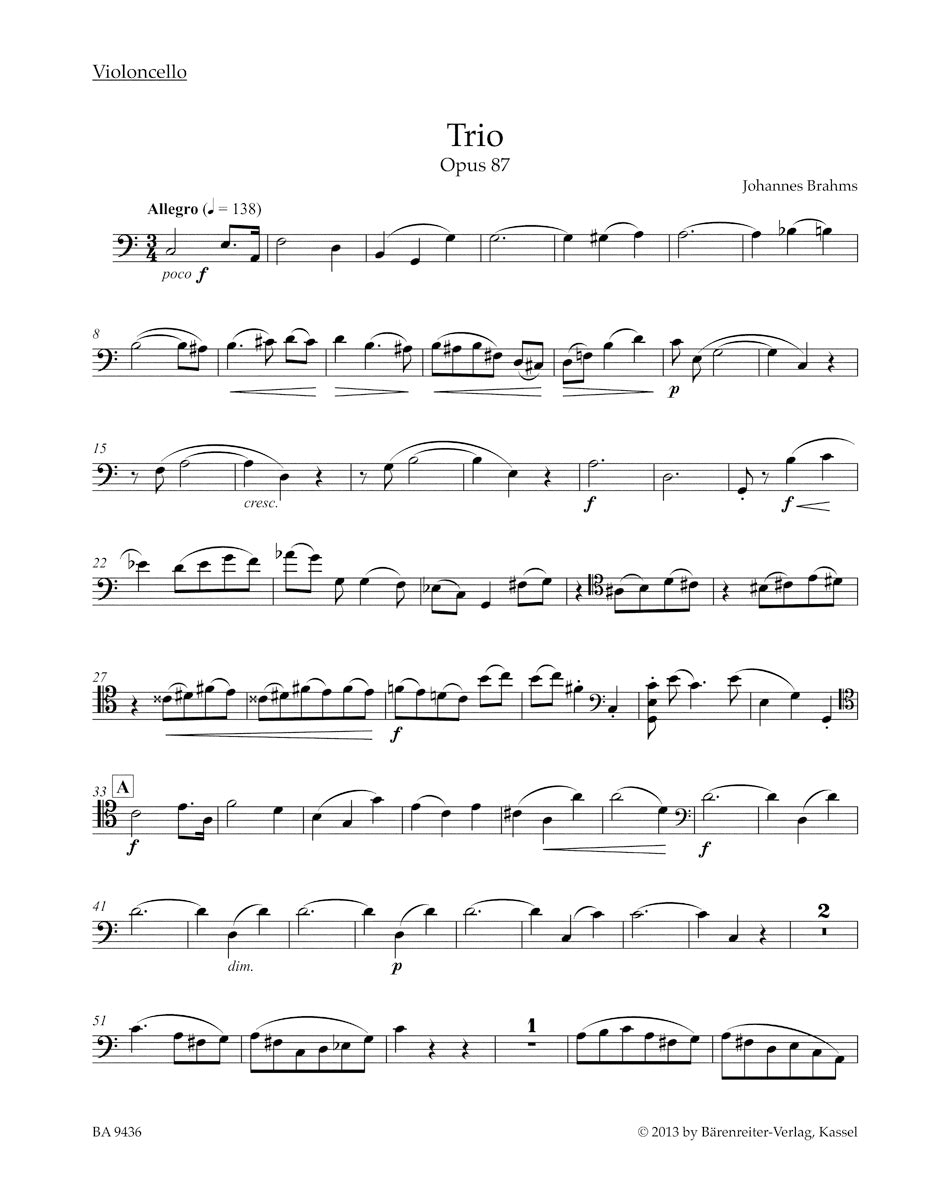 Brahms: Piano Trio in C Major, Op. 87