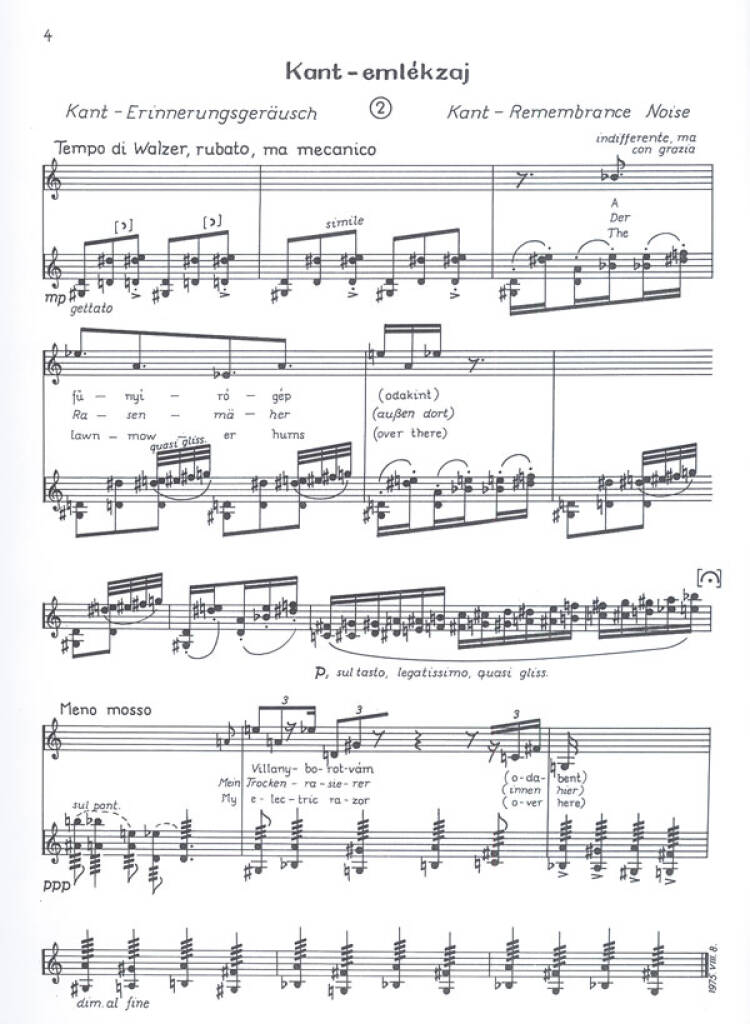 Kurtág: S.K. Remembrance Noise, Op. 12