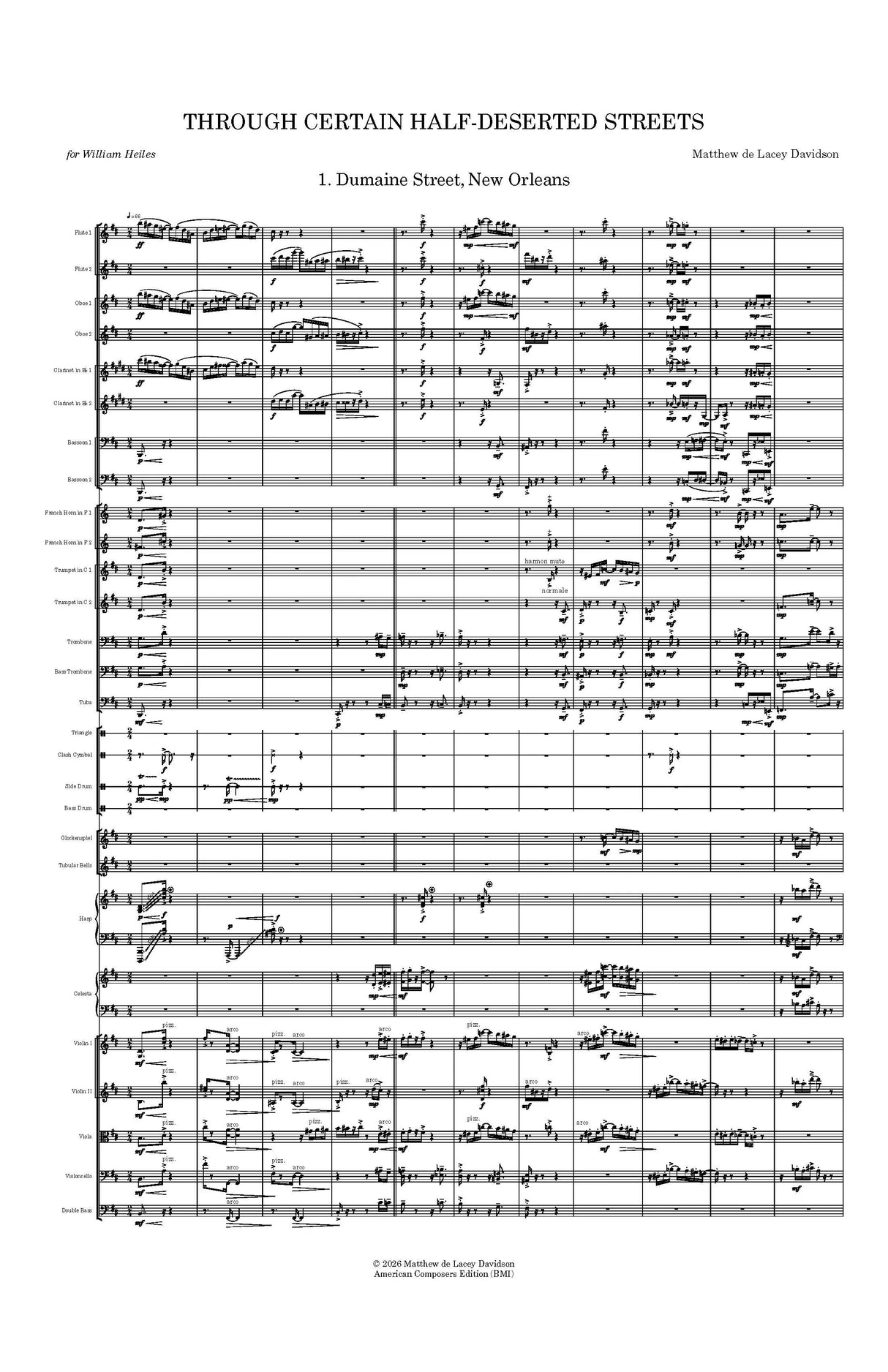 Davidson: Through Certain Half-Deserted Streets (Version for Orchestra)