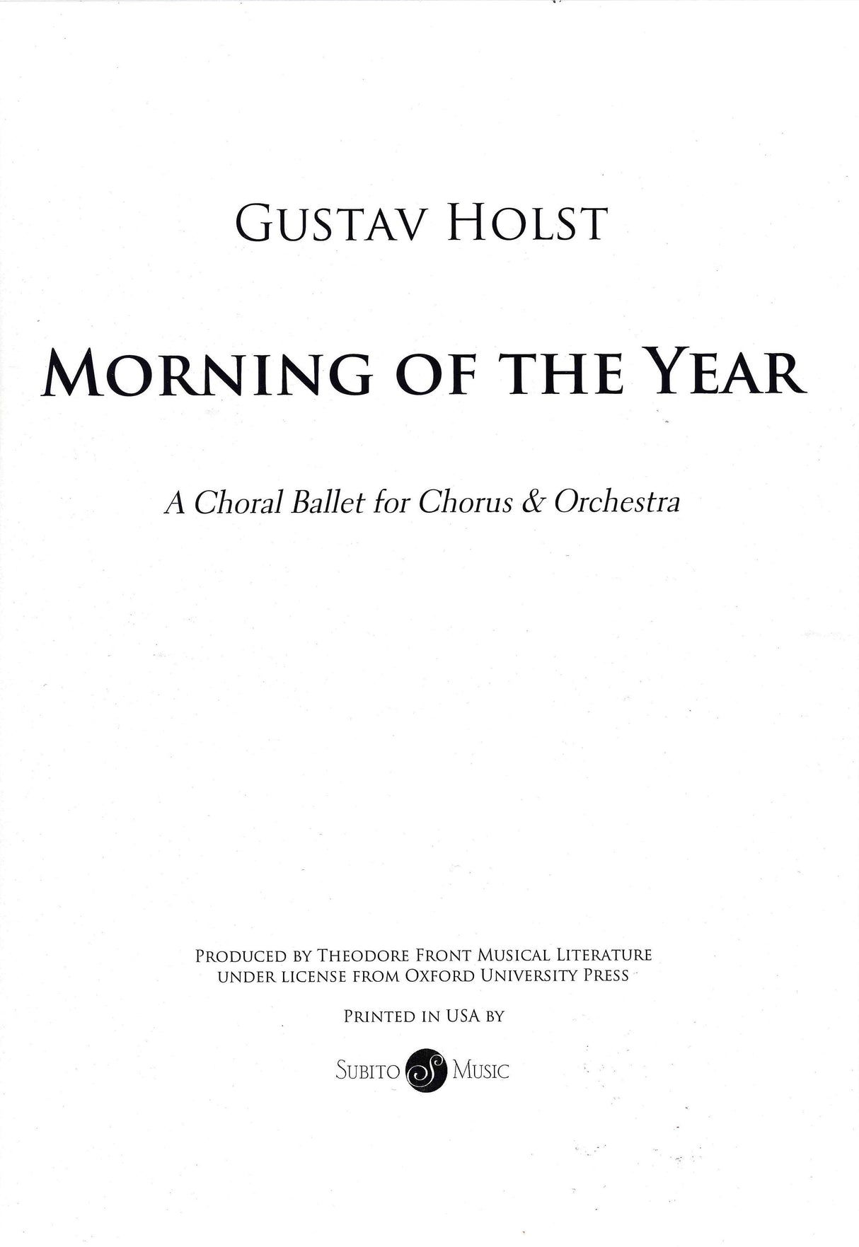 Holst: The Morning of The Year