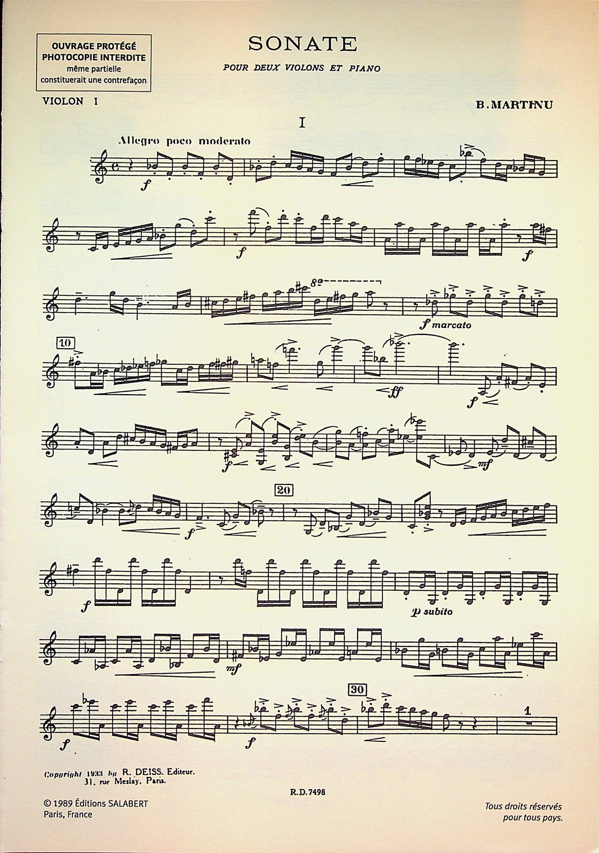 Martinů: Sonata for 2 Violins and Piano, H. 213