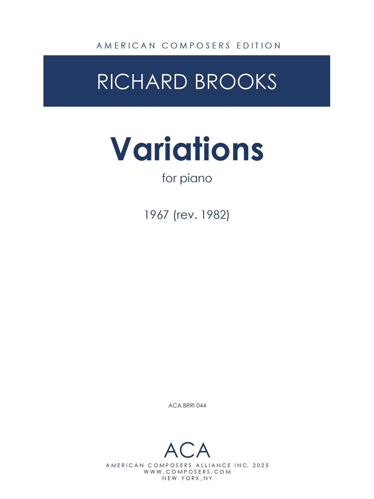 Brooks: Variations