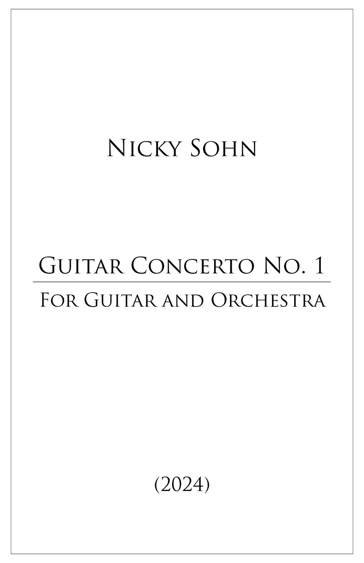 Sohn: Guitar Concerto No. 1