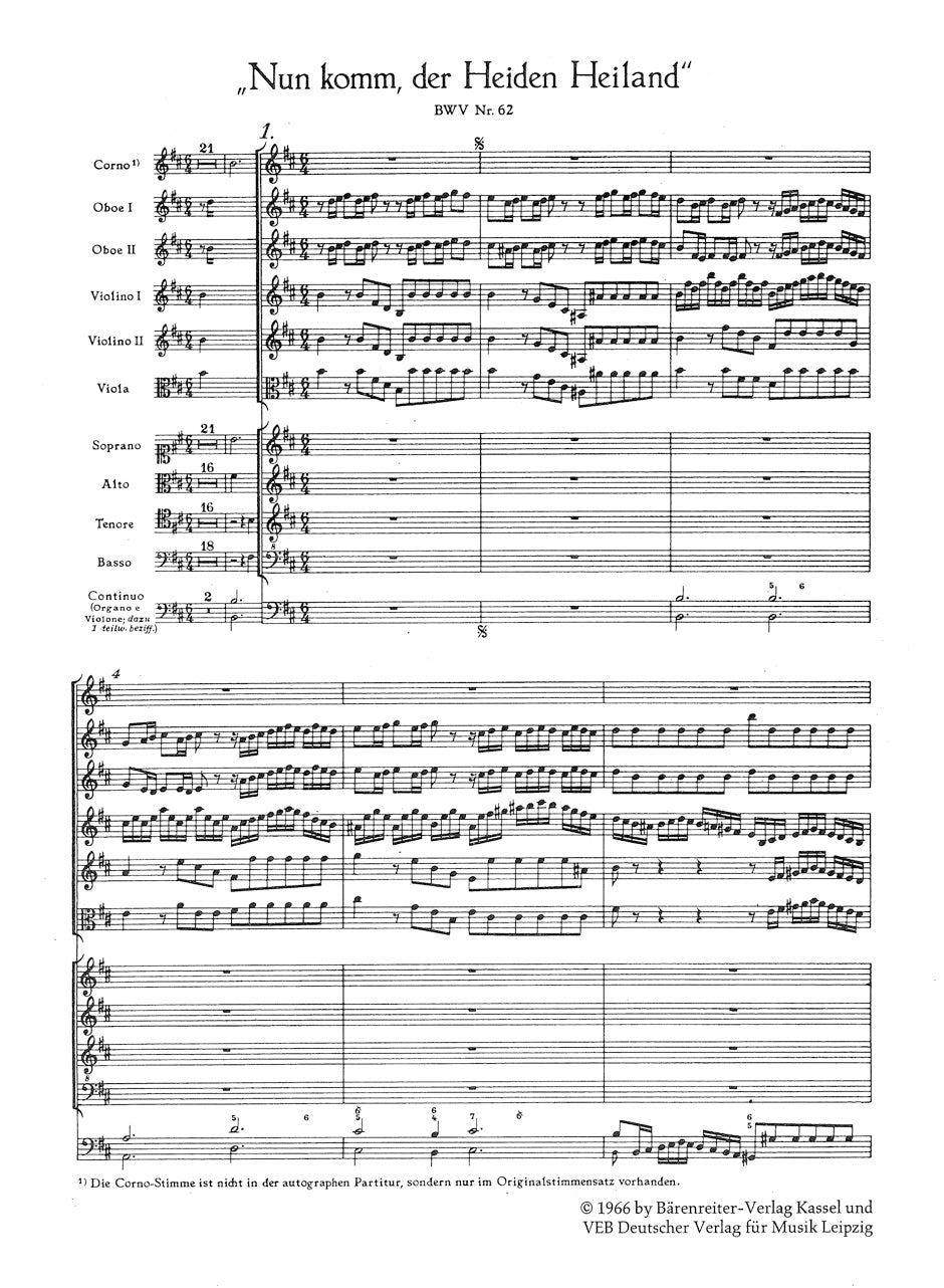 Bach: Nun komm, der Heiden Heiland, BWV 62