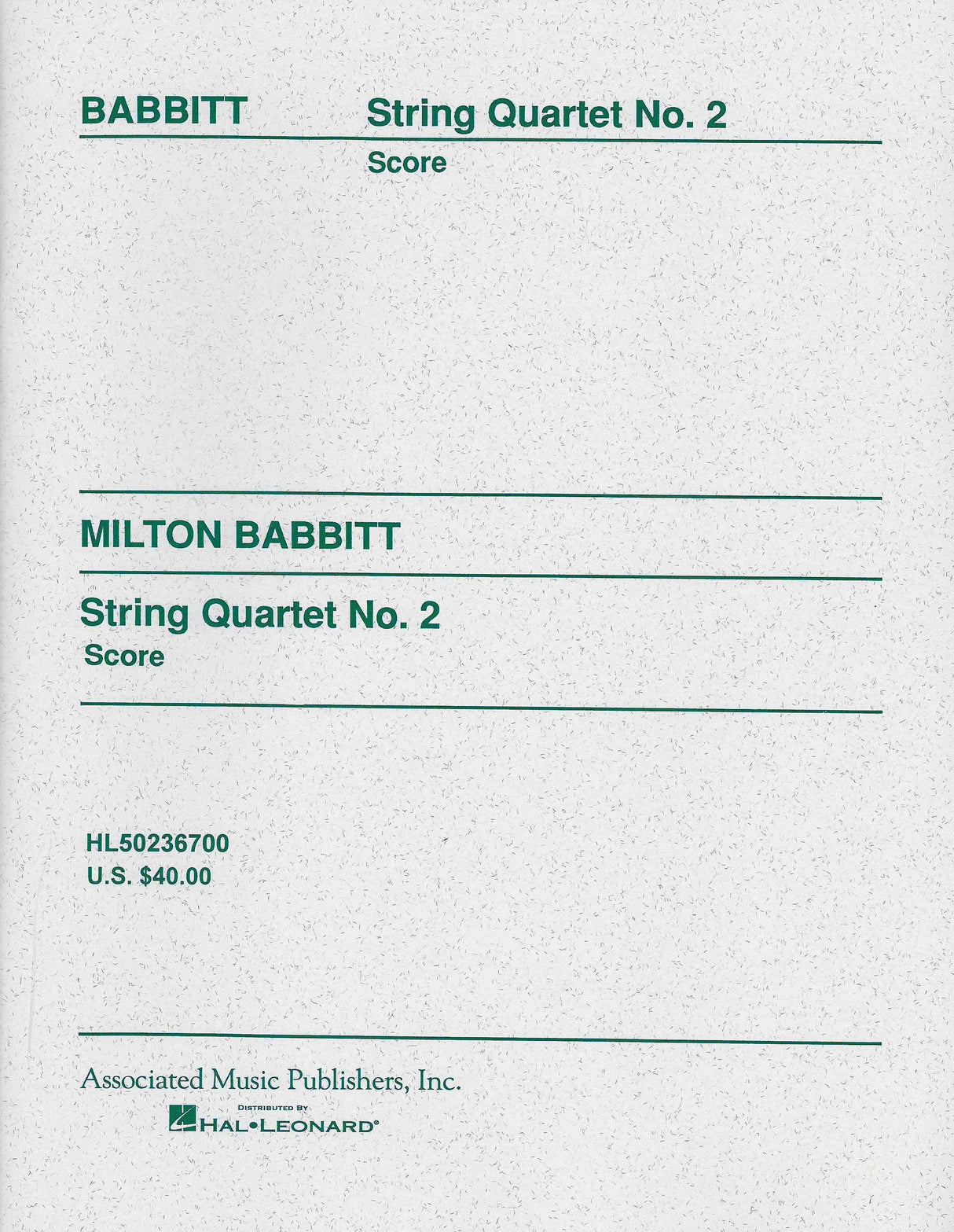 Babbitt: String Quartet No. 2