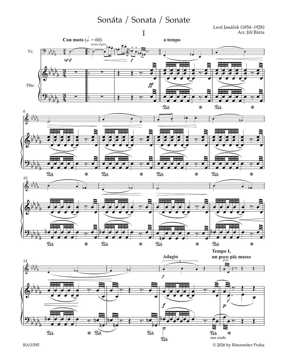 Janáček: Violin Sonata (arr. for cello)