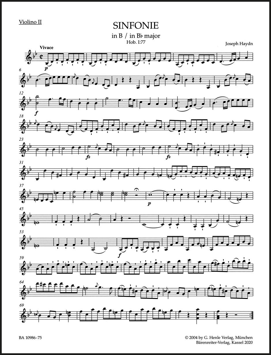 Haydn: Symphony in B-flat Major, Hob. I:77