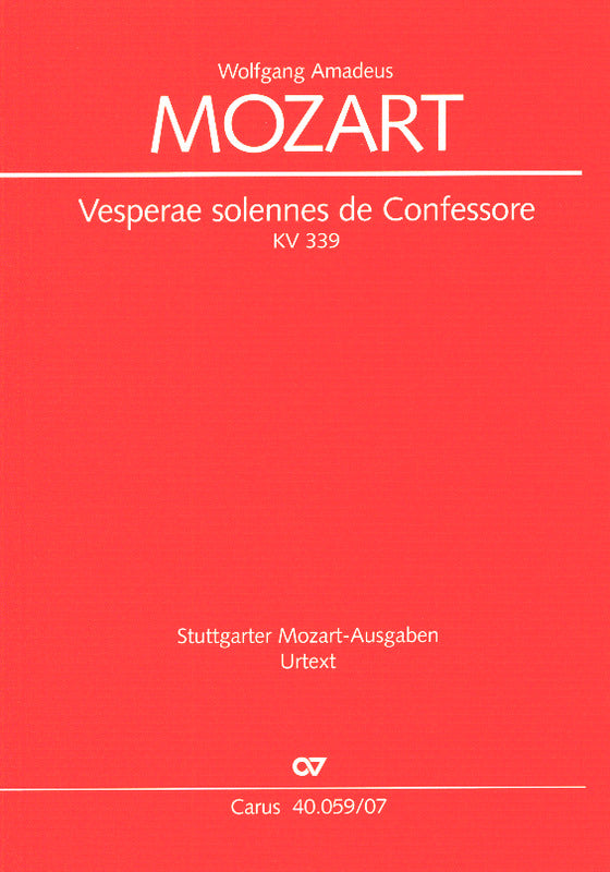 Mozart: Vesperae solennes de Confessore, K. 339