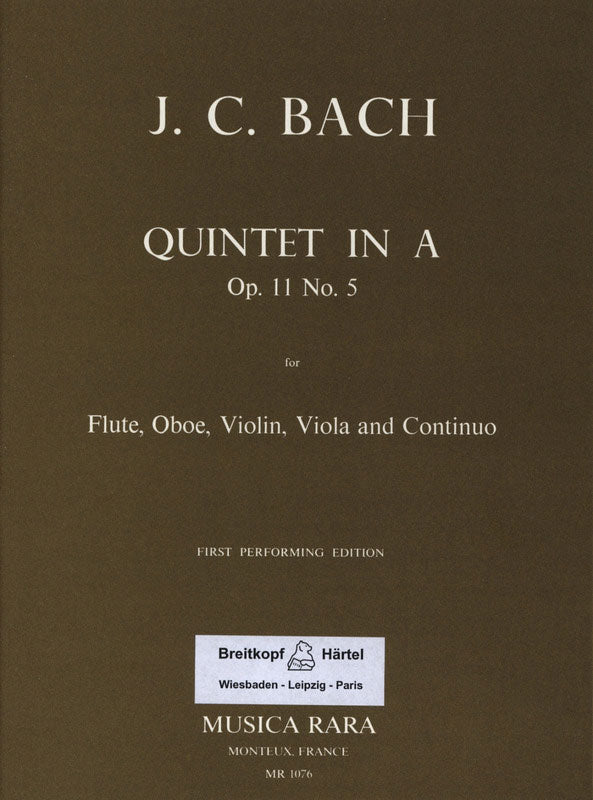 J.C. Bach: Quintet in A Major, Op. 11, No. 5